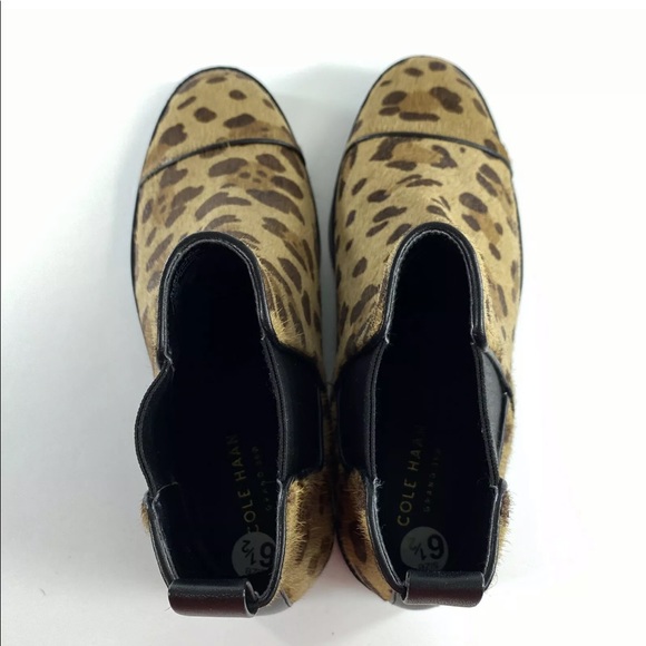 Cole Haan Chelsea Mara Leopard Calf Hair Booties - Picture 8 of 11